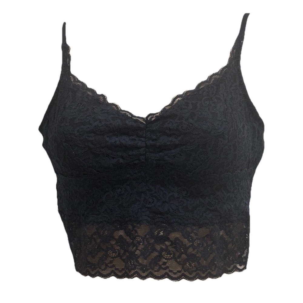 Gilly Hicks navy blue  Lace Bandeau unlined bralette size M NEW